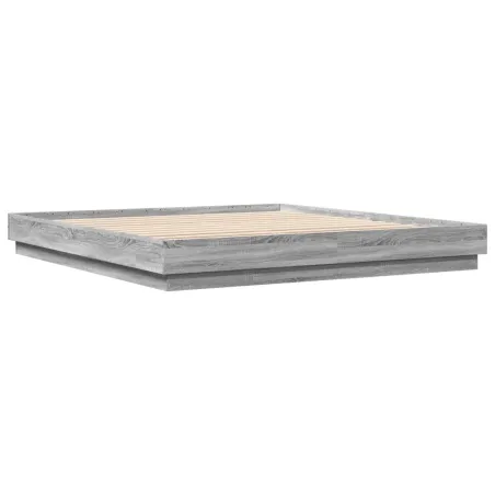 Cadre de lit sans matelas sonoma gris 200x200 cm