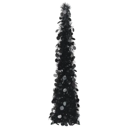 Sapin de Noël artificiel escamotable noir 120 cm PET