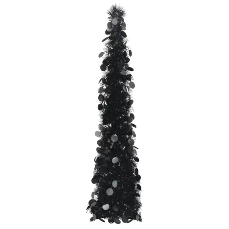 Sapin de Noël artificiel escamotable noir 120 cm PET
