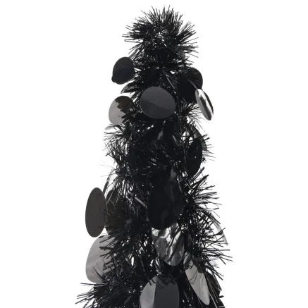 Sapin de Noël artificiel escamotable noir 120 cm PET 2