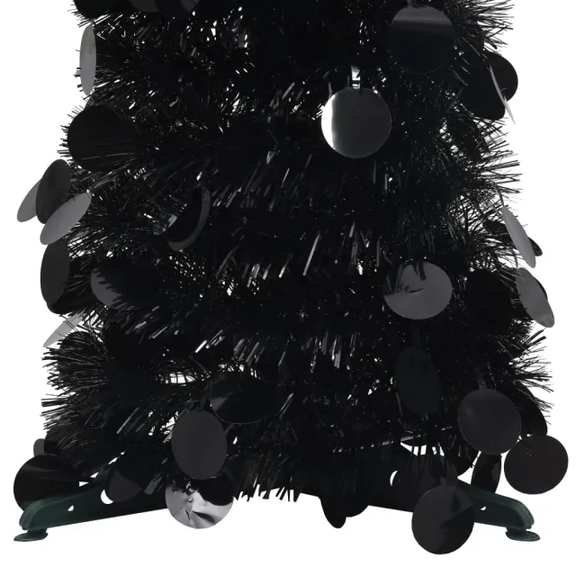 Sapin de Noël artificiel escamotable noir 120 cm PET