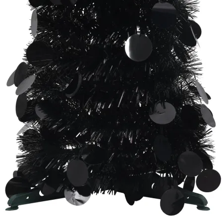 Sapin de Noël artificiel escamotable noir 150 cm PET