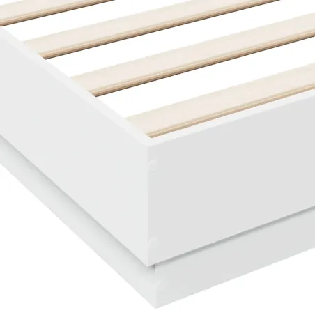 Cadre de lit sans matelas blanc 140x190 cm