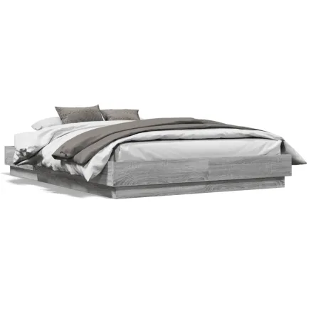 Cadre de lit sans matelas sonoma gris 140x190 cm 2