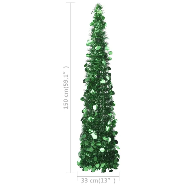 Sapin de Noël artificiel escamotable vert 150 cm PET
