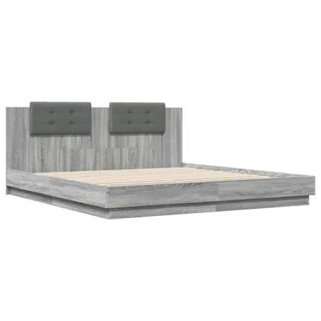 Cadre de lit sans matelas sonoma gris 200x200 cm