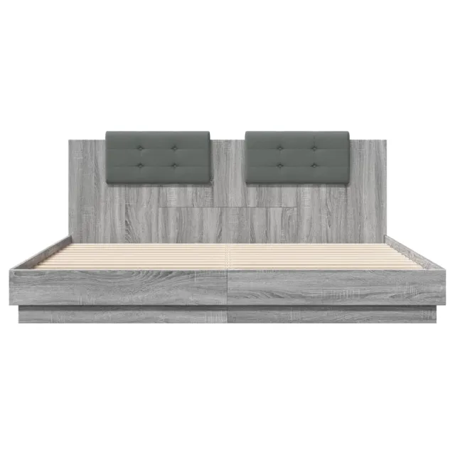 Cadre de lit sans matelas sonoma gris 200x200 cm