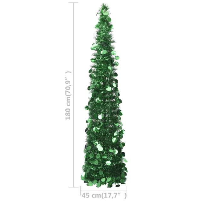 Sapin de Noël artificiel escamotable vert 180 cm PET