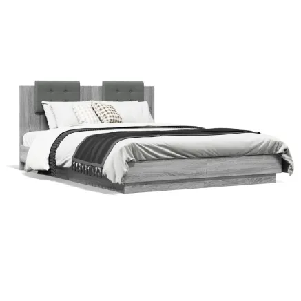 Cadre de lit sans matelas sonoma gris 150x200 cm 2
