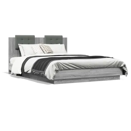 Cadre de lit sans matelas sonoma gris 120x200 cm 2