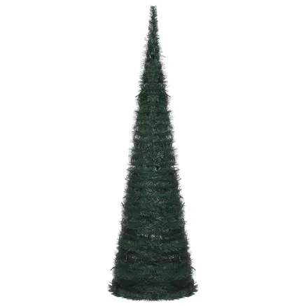 Sapin de Noël with LED String Lights Vert 150 x 150 cm PVC 2