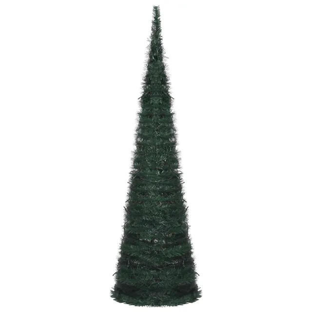 Sapin de Noël with LED String Lights Vert 150 x 150 cm PVC