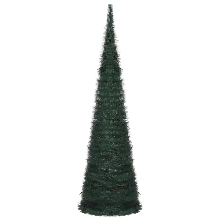 Sapin de Noël with LED String Lights Vert 150 x 150 cm PVC