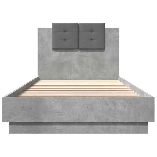 Cadre de lit sans matelas gris béton 90x200 cm