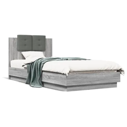 Cadre de lit sans matelas sonoma gris 90x200 cm 2