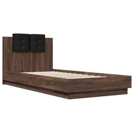 Cadre de lit sans matelas chêne marron 90x200 cm 2