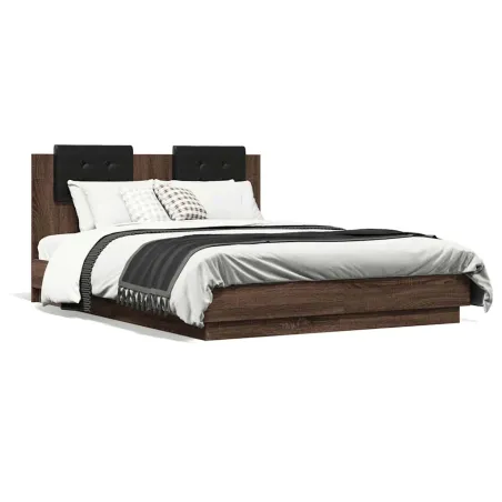 Cadre de lit sans matelas chêne marron 120x190 cm