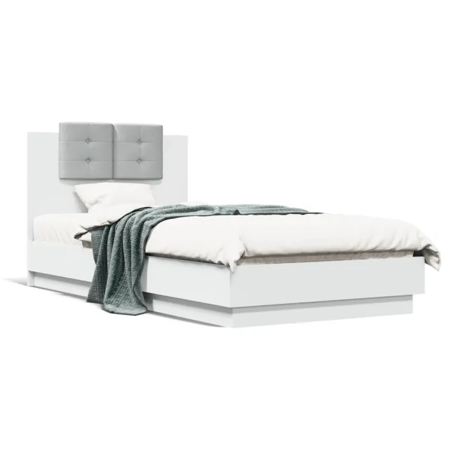 Cadre de lit sans matelas blanc 90x190 cm
