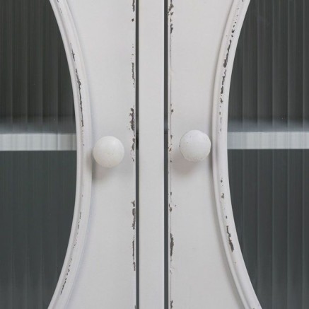 Aparador Alexandra House Living Blanco Metal Vidrio 40 x 80 x 100 cm 2
