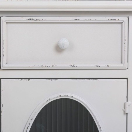 Buffet Alexandra House Living Blanc Métal verre 40 x 80 x 100 cm
