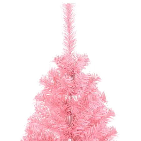Sapin de Noël artificiel avec support rose 150 cm PVC