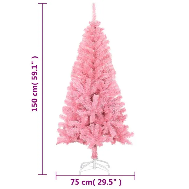 Sapin de Noël artificiel avec support rose 150 cm PVC
