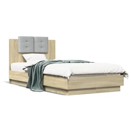 Cadre de lit sans matelas chêne sonoma 90x190 cm