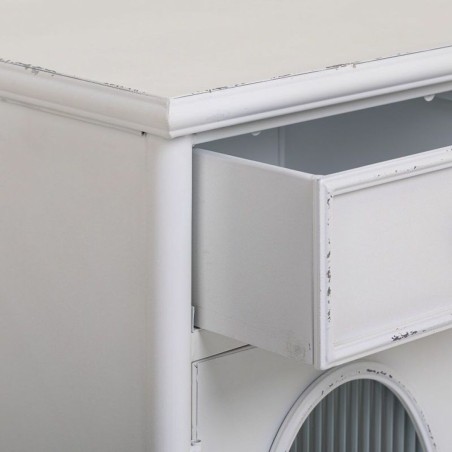 Credenza Alexandra House Living Bianco Metallo Vetro 40 x 80 x 100 cm