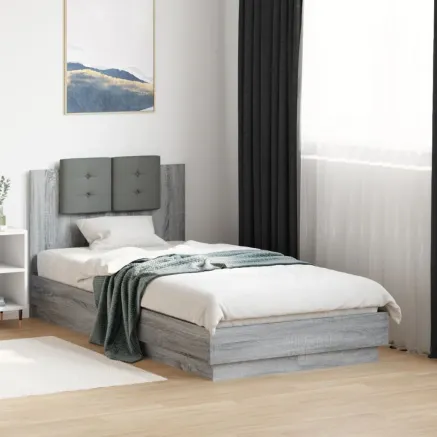 Cadre de lit sans matelas sonoma gris 90x190 cm