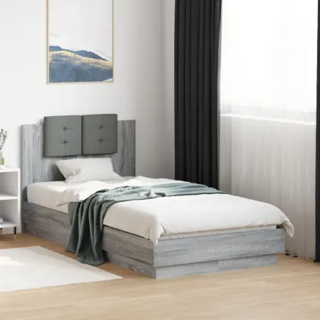 Cadre de lit sans matelas sonoma gris 90x190 cm