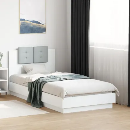 Cadre de lit sans matelas blanc 75x190 cm