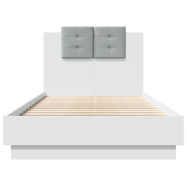 Cadre de lit sans matelas blanc 75x190 cm