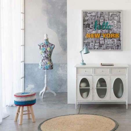 Dientafel Alexandra House Living Wit Metaal Glas 40 x 80 x 100 cm