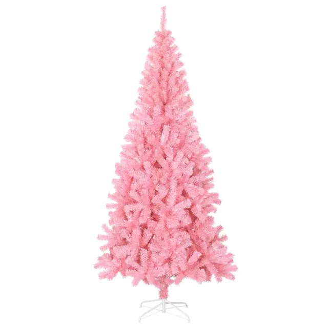 Sapin de Noël artificiel avec support rose 180 cm PVC