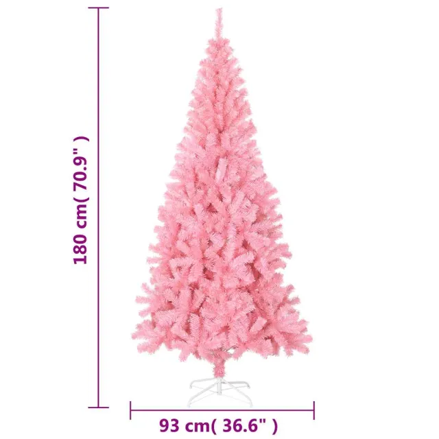 Sapin de Noël artificiel avec support rose 180 cm PVC