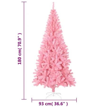 Sapin de Noël artificiel avec support rose 180 cm PVC