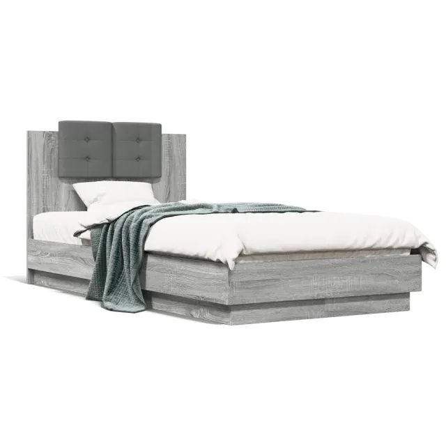 Cadre de lit sans matelas sonoma gris 75x190 cm