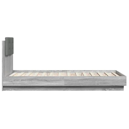 Cadre de lit sans matelas sonoma gris 75x190 cm