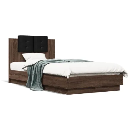 Cadre de lit sans matelas chêne marron 75x190 cm 2