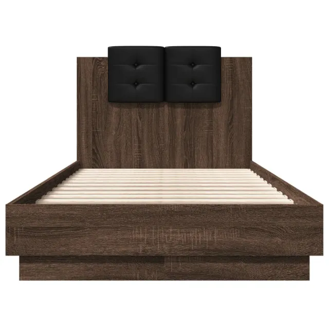 Cadre de lit sans matelas chêne marron 75x190 cm