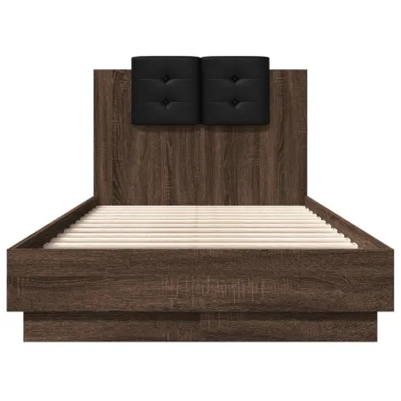 Cadre de lit sans matelas chêne marron 75x190 cm