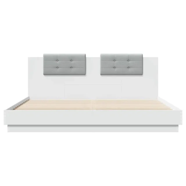 Cadre de lit avec LED sans matelas blanc 180x200 cm
