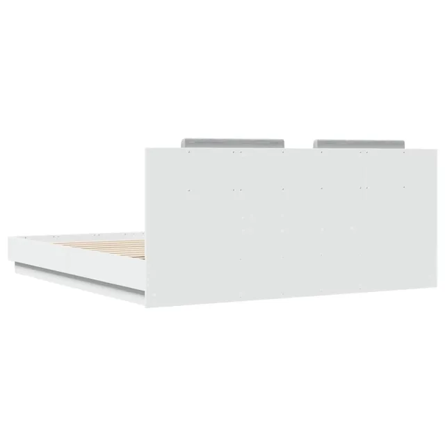 Cadre de lit avec LED sans matelas blanc 180x200 cm