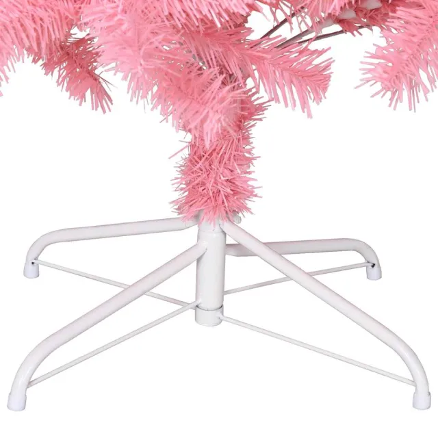 Sapin de Noël artificiel avec support rose 210 cm PVC