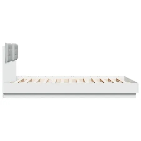 Cadre de lit avec LED sans matelas blanc 150x200 cm