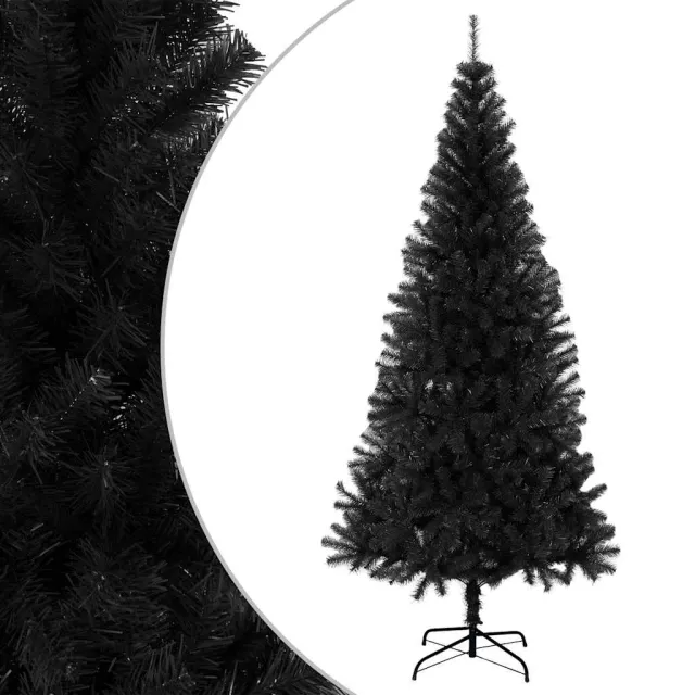 Sapin de Noël artificiel avec support noir 180 cm PVC