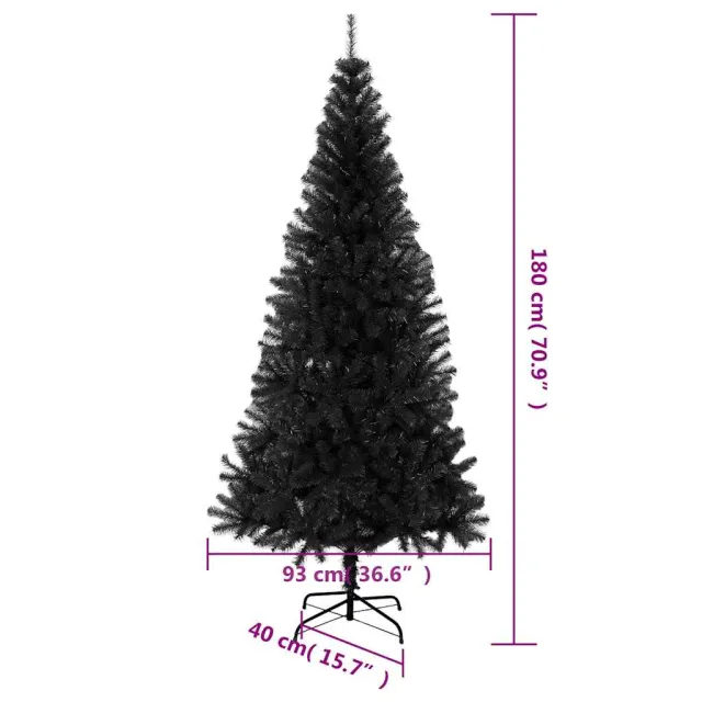 Sapin de Noël artificiel avec support noir 180 cm PVC