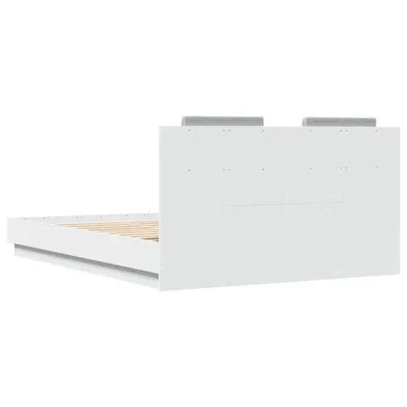 Cadre de lit avec LED sans matelas blanc 120x200 cm