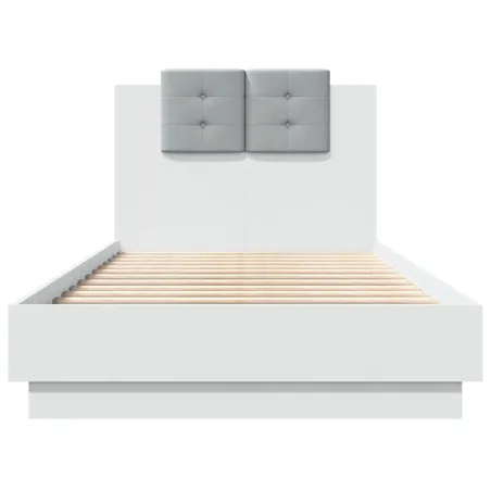 Cadre de lit avec LED sans matelas blanc 90x190 cm
