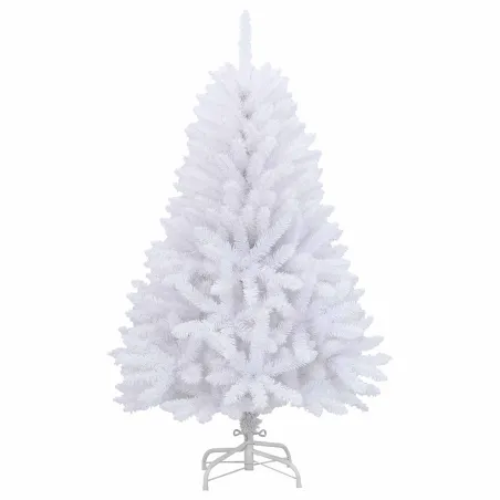 Sapin de Noël artificiel avec 150 LED Blanc 120 cm PVC et métal